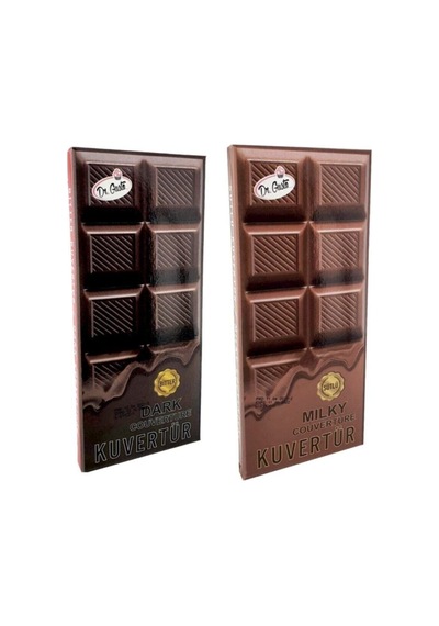 Kuvertür / Eritme Çikolata 2'li Bitter Ve Sütlü 200 Gr