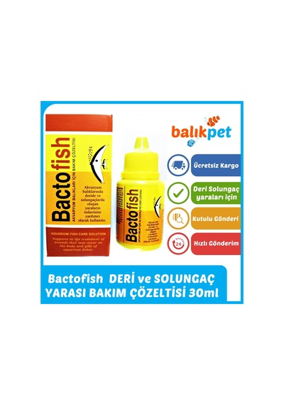Bactofish Akvaryum Balık Deri Solungaç Yarası Deri Losyonu 30Ml