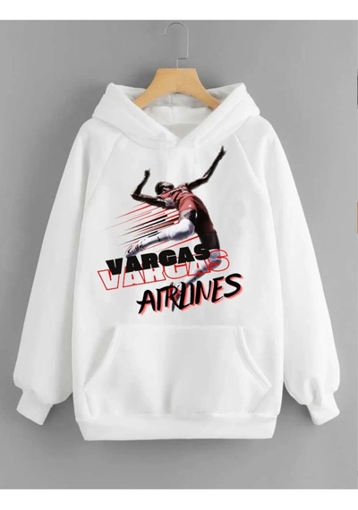 Startmore Beyaz Vargas Baskılı Oversize Kapuşonlu Unisex Sweatshirt Bsgvargas Beyaz