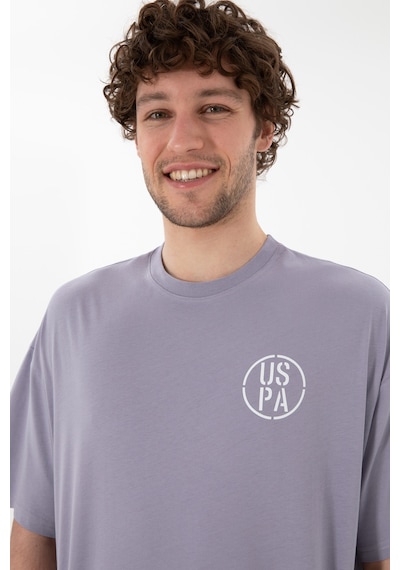 U.S. Polo Assn. Erkek Oversize Fit Bisiklet Yaka Gri Tişört 50305904-VR024
