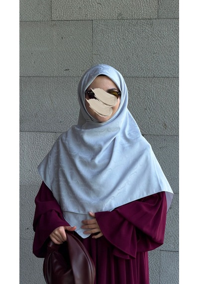 Qalortex Scarf Premium Jakarlı Mira B.boy Eşarp -buz