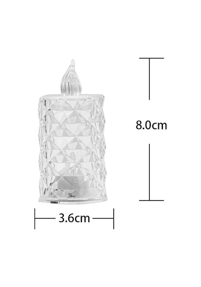 Led Mum Şeffaf Kristal Led Mum Pilli Alevsiz Çay Mumu Düğün Doğum Günü Ortam Işığı Diğer
