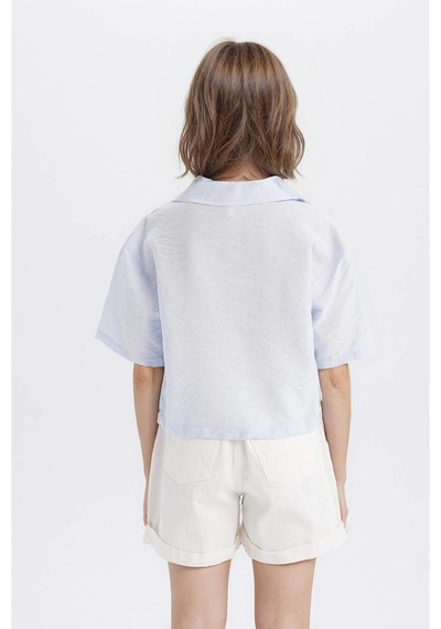 DeFacto Kız Çocuk Cropped Fit Kısa Kollu Gömlek D7641A825SMBE745