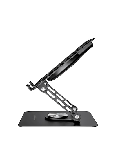 Addison Ad-rc36 Steely 360 Derece Dönebilen Fanlı Rgb Işıklı Ayarlanabilir Siyah Metal Laptop Stand