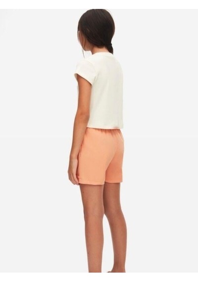 Nk Kids Kız Çocuk Pamuklu Yarım Kol Tshirt-15556 Krem