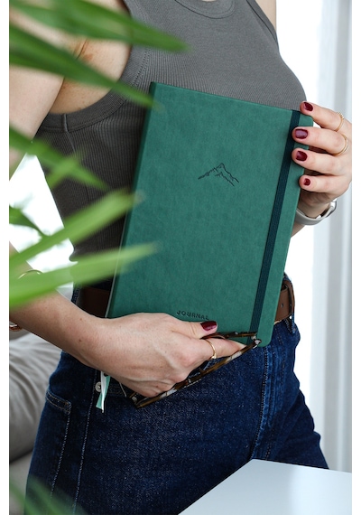 A5 Bullet Journal Noktalı Defter 140 Gr. 80 Yaprak Forest Koyu Yeşil