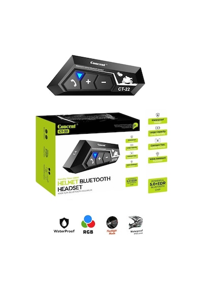 Miaxtreme Rgb Su Geçirmez Ipx8 Bluetooth V5.4 Motosiklet Kask Kulaklık Interkom S-c22
