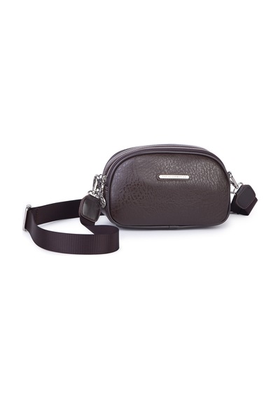 Nas Bag Kadın Mini Çapraz Çift Gözlü Çanta Kahve Victoria