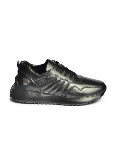 Fox Shoes Z555090103 Siyah Hakiki Deri Kalın Tabanlı Spor Ayakkabı Sneakers