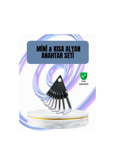 Techmrt 9 Parça Alyan Anahtar Seti Altıgen Uçlu Mobilya Ve Tamir İçin