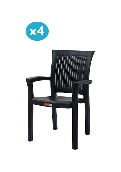 Omnipazar Sy-2515 Elite Plastik Bahçe Koltuk Sandalye 4'lü Set Yeşil