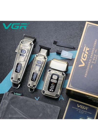 VGR V-642 Profesyonel Saç Sakal Ense Elektrikli Tıraş Makinesi Seti