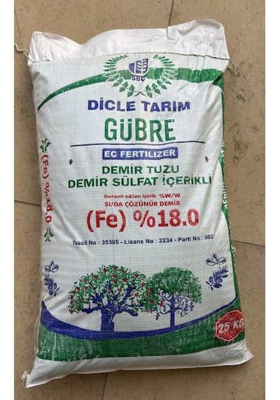 Sbc Demir Sülfat,arteras&riseherb Barkodlu Demir Sülfat Gübresi ,demir Tuzu Kara Boya 25 Kg 25 KG