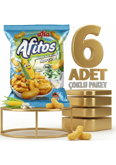 Afia Afitos Ranch Aromalı Mısır Çerezi 6x50 Gr