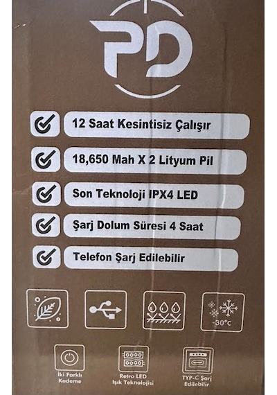 Powerdex Pd-5555 Şarjlı Kamp Lambası Krem