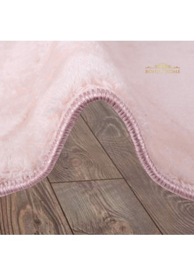Bonny Home Elite Pudra 100x100 Cm Yuvarlak Peluş Banyo Paspası Ka Pudra