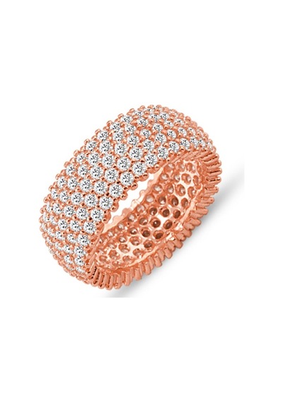 Omar Silver Kadın Tamtur Beş Sıra Rose Zirkon Taşlı 5 Sıra Gümüş (513856601)