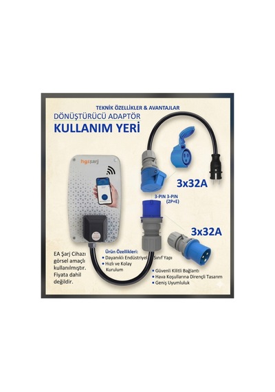 Araç Şarj Cihazı Dönüştürücü 3x6mm 1 Metre Hes Kablolu Uzatma Seyyar 3.8kw İle 11kw Monofaze Den Trifaze Dönüştürücü - 888636471 Araç Şarj Cihazı Dönüştürücü 3x6mm 1 Metre Hes Kablolu Uzatma Seyyar 3.8kw İle 11kw Monofaze Den Trifaze Dönüştürücü - 888636471