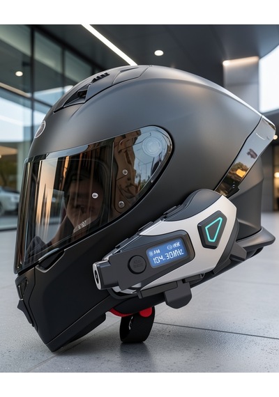 Kask İçine Uygun Kablosuz Kulaklık Ipx8 Su Geçirmez Led Ekranlı