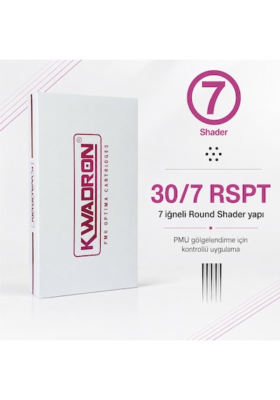 Kwadron Pmu Optima 30/7 Rspt Round Shader Point Taper - Kartuş Pmu İğnesi