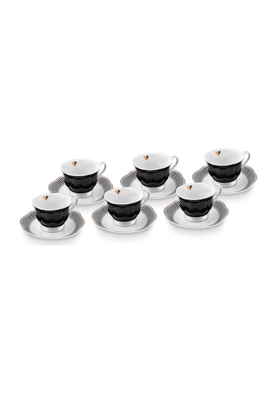 Piraye 6 Kişilik Kahve Fincan Takımı 80 Ml Siyah