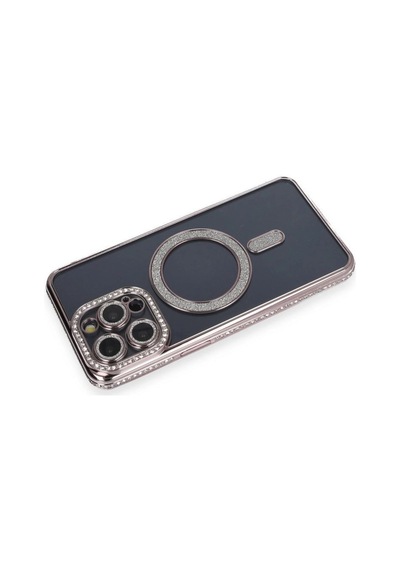 Apple İphone 14 Pro Kılıf Joke Simli Magneticsafe Kılıf - Gri Çok Renkli