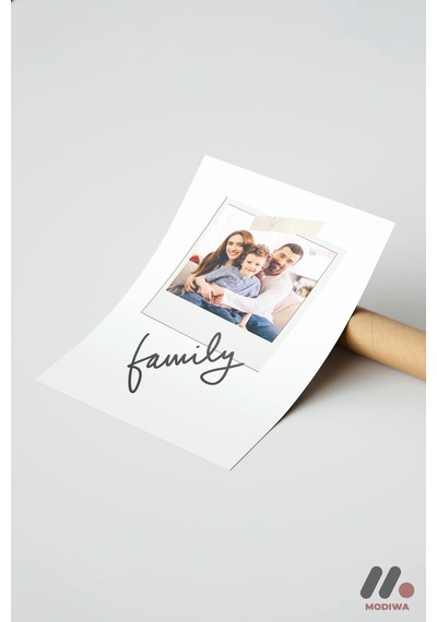 Kişiye Özel Family Polaroid Poster, Çerçevesiz Yüksek Kalite Duvar Afişi - Sevdiklerinize Özel Hediy