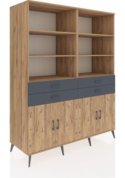 Kronos Gardrop 8 Raflı 4 Çekmeceli 4 Kapaklı 176x59x221 Çam-çam/antrasit Çam/antrasit Kronos Gardrop 8 Raflı 4 Çekmeceli 4 Kapaklı 176x59x221 Çam-çam/antrasit Çam/antrasit
