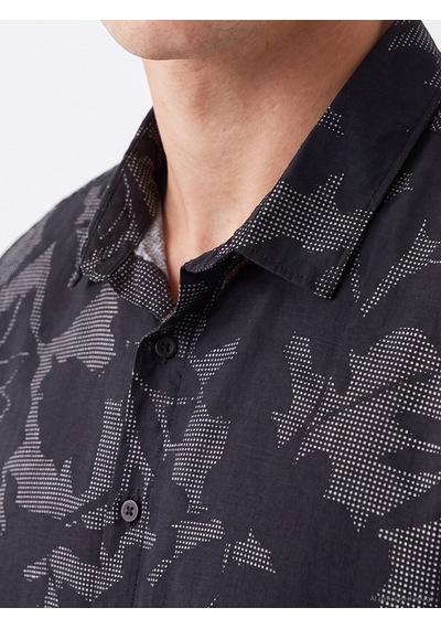Lcw Vision Siyah Regular Fit Desenli Viskon Erkek Gömlek