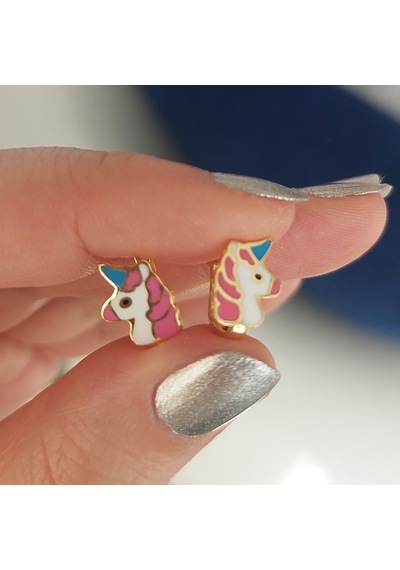 Vaoov 925 Ayar Gümüş Unicorn Çocuk Küpe N11.40080