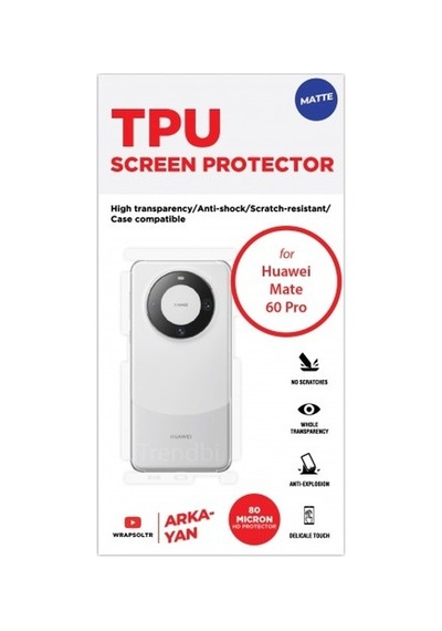 Huawei Mate 60 Pro Mat Arka Ve Yan Koruyucu Tpu Film