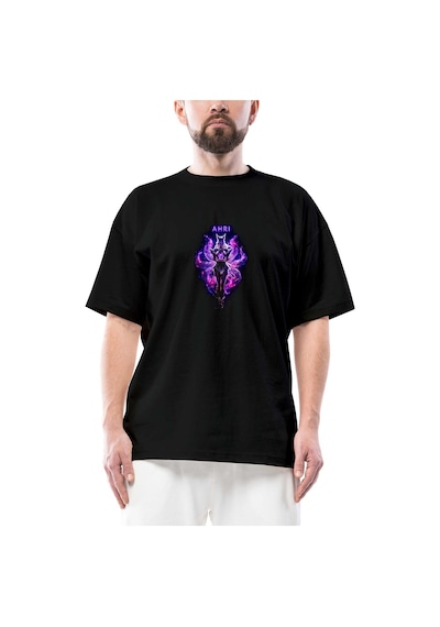 League Of Legends Ahrı Oversize Siyah Tişört