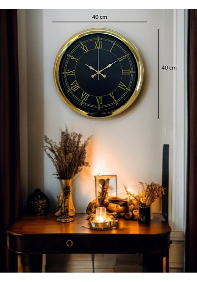 Büro Ev Ofis Hediyesi İçin 40cm Golden Tip Prestij Duvar Saati Diğer 02378372