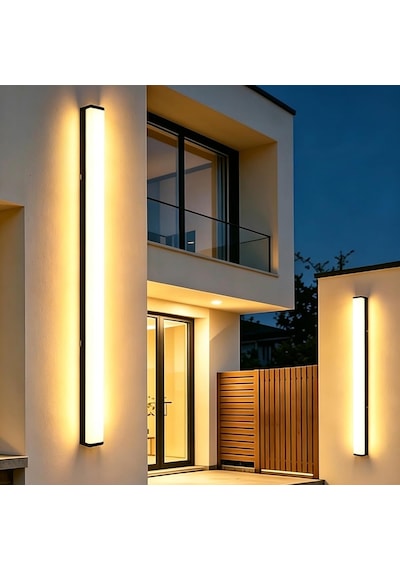 Tr Uzun Dış Mekan Duvar Lambası Led Alüminyum Ip65 Su Geçirmez Modern Duvar Lambası Villa Teras Bahçe Koridor Mer