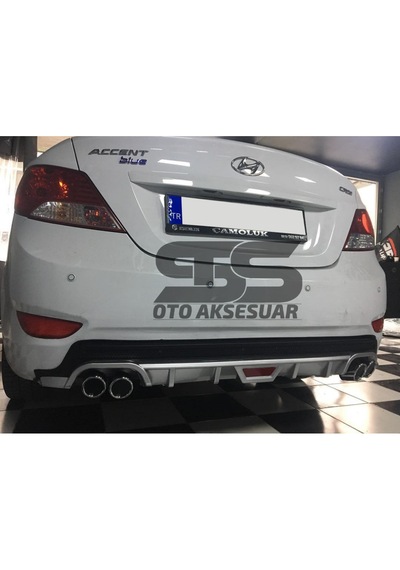 Hyundai Accent Blue Difüzör Arka Tampon Eki 4 Egzoz Çıkışlı Gri Tip