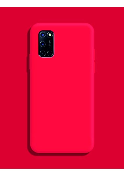 Oppo A72 Kılıf Kamera Korumalı Silikon Rubber Arka Kapak Kırmızı