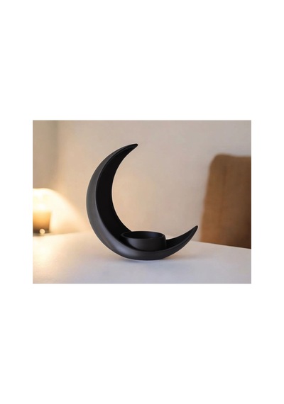 Crescent Moon Decoration With Elliptical Plant Pot