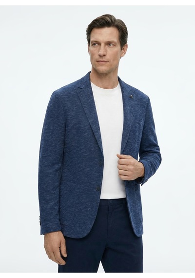 Fabrika Lacivert Erkek Mono Yaka Slim Fit Ceket Napoli- 2- Jersey İndigo