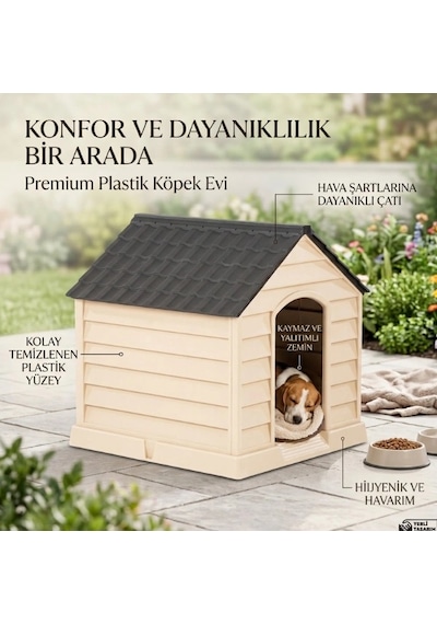 Cazibiz Büyük Boy Plastik Köpek Kulübesi 95x95x100 Cm-434066