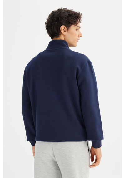 Regular Fit Normal Kesim Fermuarlı Sweatshirt Lee Koyu Lacivert