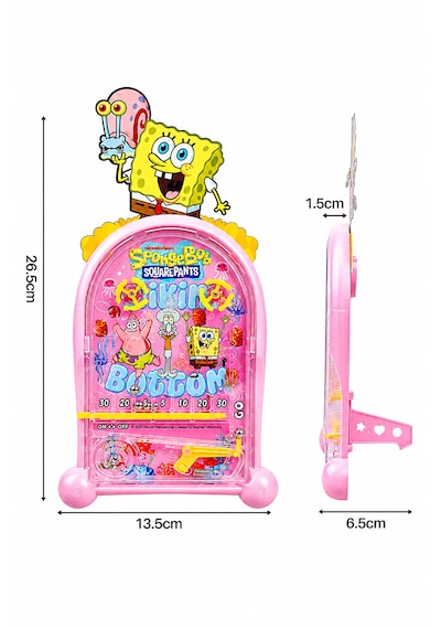 Pinball Sunger Bob Eğitici Oyuncak Retro Eğitici Oyuncak Pembe