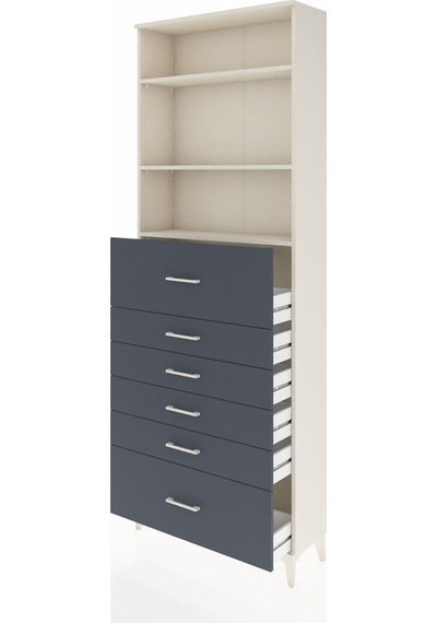 Arges Dolap 3 Raflı 6 Çekmeceli 88x30x243 Aytaşı-antrasit Aytaşı