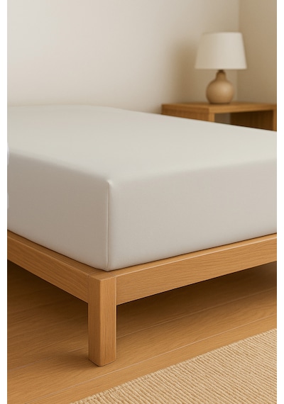 Purecomfort %100 Pamuk Ranforce Çift Kişilik Lastikli Çarşaf 160x200 Beyaz Taş
