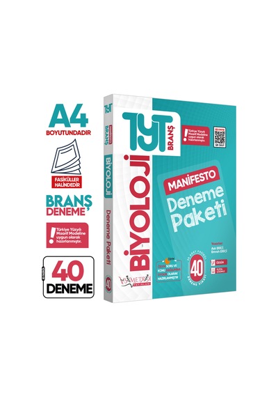 2026 TYT BİYOLOJİ 40lı Manifesto Branş Deneme PAKETİ Fasikül SETİ Özgün Dijital Çözümlü