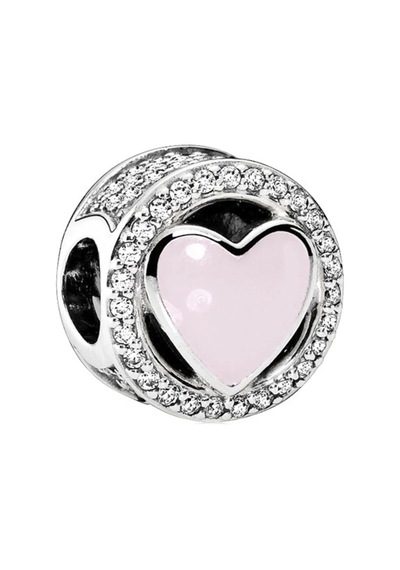 Nur Silver Pembe Kalp Gümüş Charm Nur-bl01156