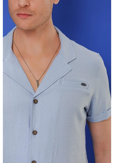 Efor G 1549 Slim Fit Mavi Klasik Gömlek Mavi