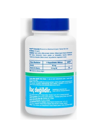 V-ceramide R-seramid Ve Nikotinamid İçeren Takviye Edici Gıda - 30 Kapsül