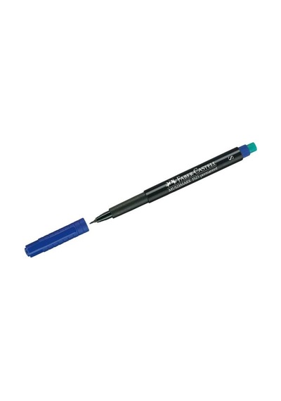 Faber-castell Permanent Asetat Ve Cam Kalemi S Uç 0.4 Mm Mavi - 10 Adet Toptan Paket