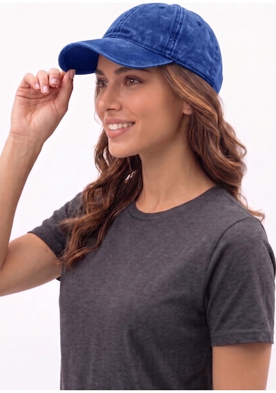 Mollycrush Premium Mavi Eskitme Kanvas Beyzbol Şapkası Unisex Siperlikli Vintage Spor Kep Mavi