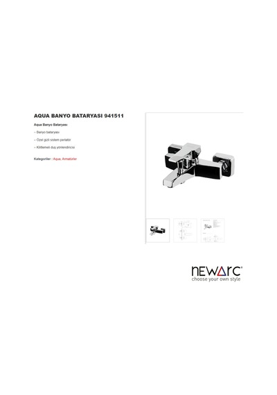 Newarc Aqua Banyo Bataryası Krom 941511